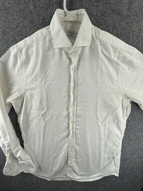 Stenstroms Twofold Super 16 Cotton Slimline White Solid Button Up Shirt Men